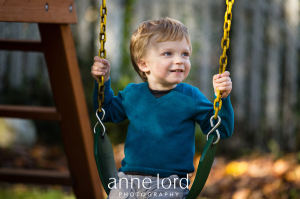 Cute Baby Boy in swing | Anne Lord Photography