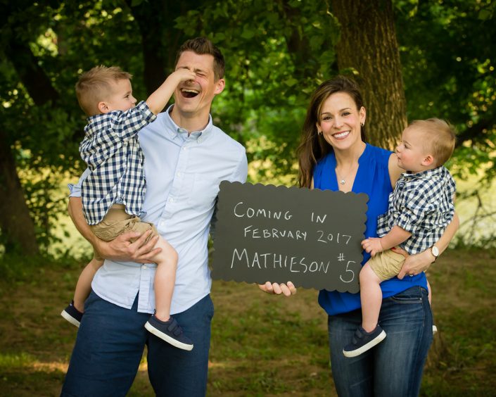Happy family with son pinching dad's nose | Anne Lord Photography