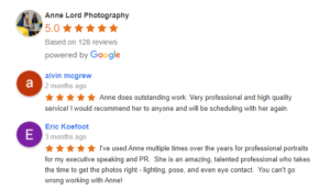 Google Reviews - Anne Lord Photography